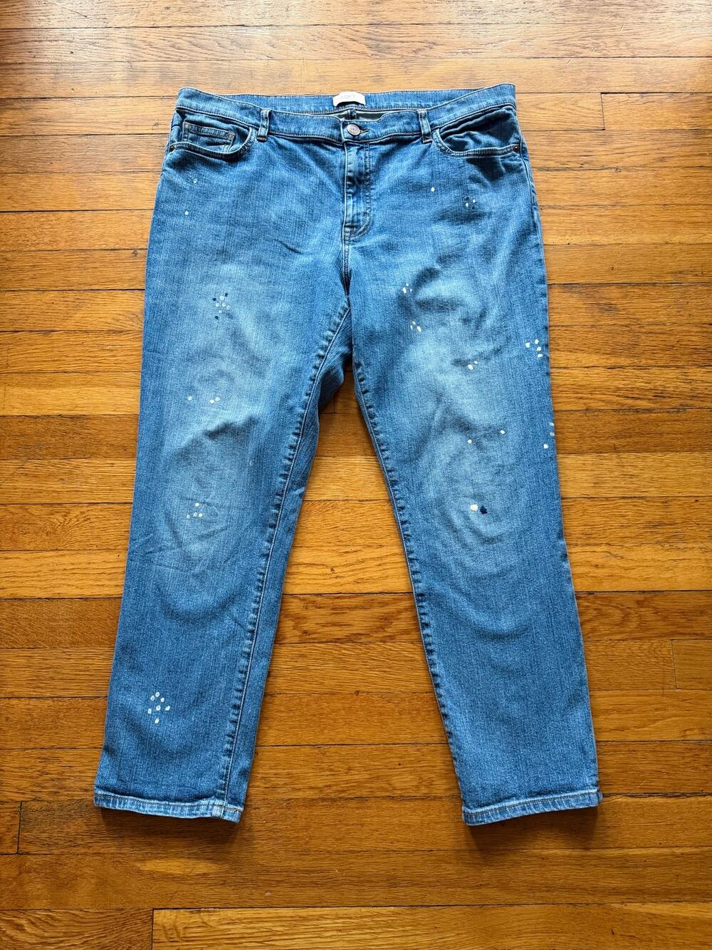LOFT Outlet 'Boyfriend' Jeans w/Paint Splatter Accents sz 14